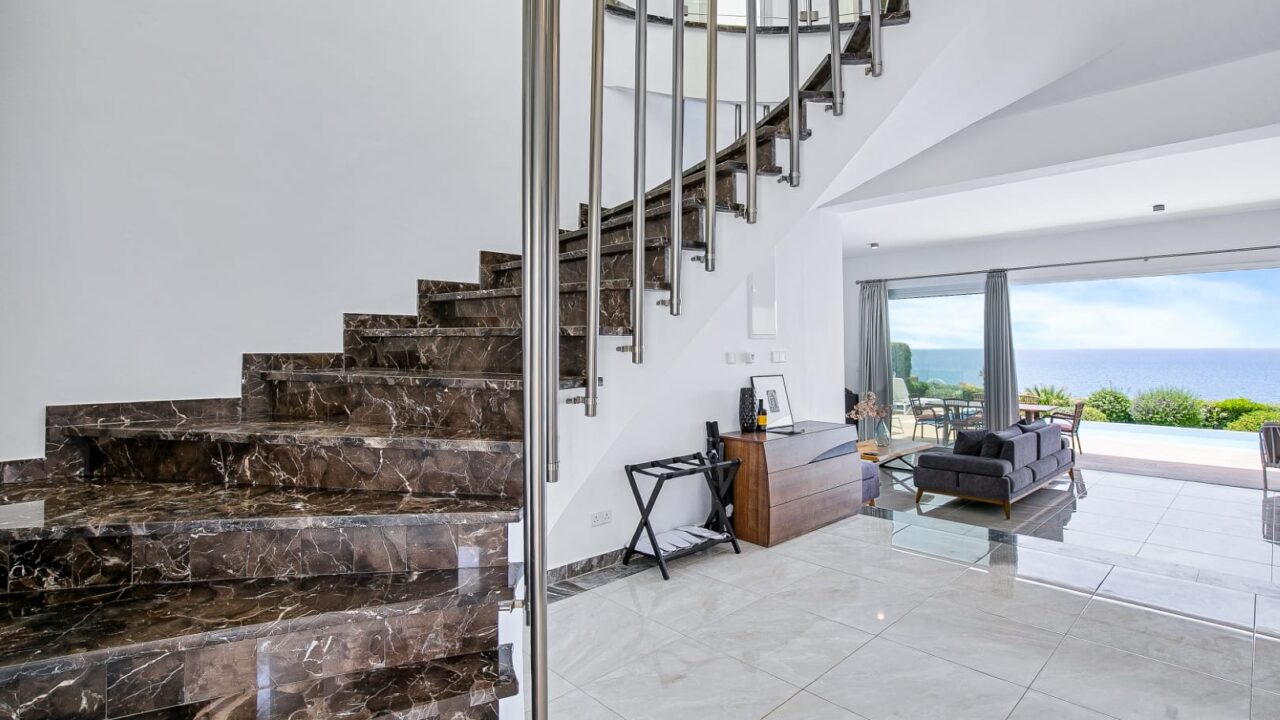 Stairs to bedrooms at Olymp Luxury Villa D