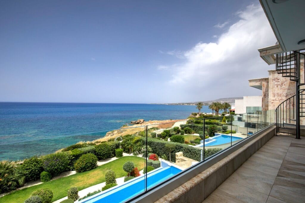 Balcony with the Pool and Seaview of Olymp Luxury Villa D