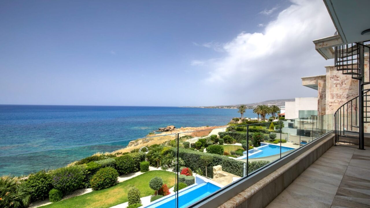 Balcony with the Pool and Seaview of Olymp Luxury Villa D