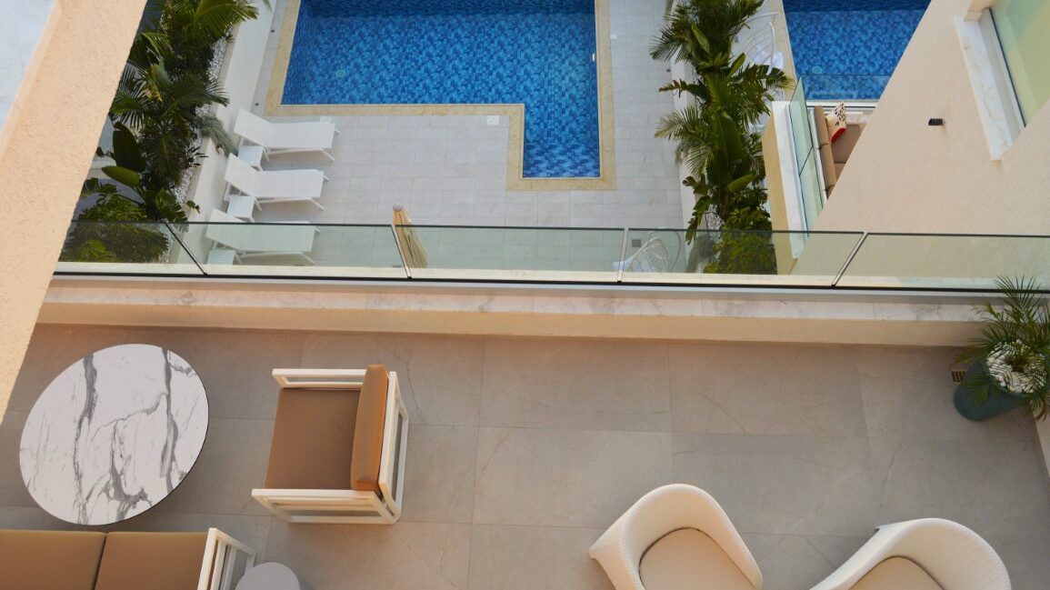 pool from top23 (1366 x 768) luxury house paphos,olymp luxury house
